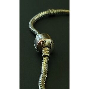 925 Sterling Silver Snake Chain Charm Bracelet Barrel Clasp 9in 12.74g euro